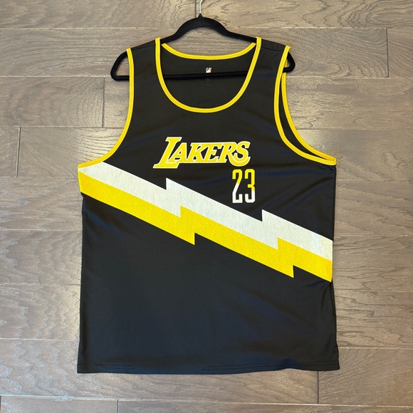 NBA Other - LeBron James #23 Lakers Jersey – Lightning Bolt Black/Yellow, Men’s Large